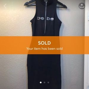 Bebe Black Dress w Bling Logo